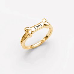 Dog Bone Name Ring