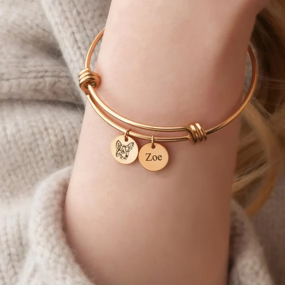 Personalized Pet Portrait Bangle - Image 9