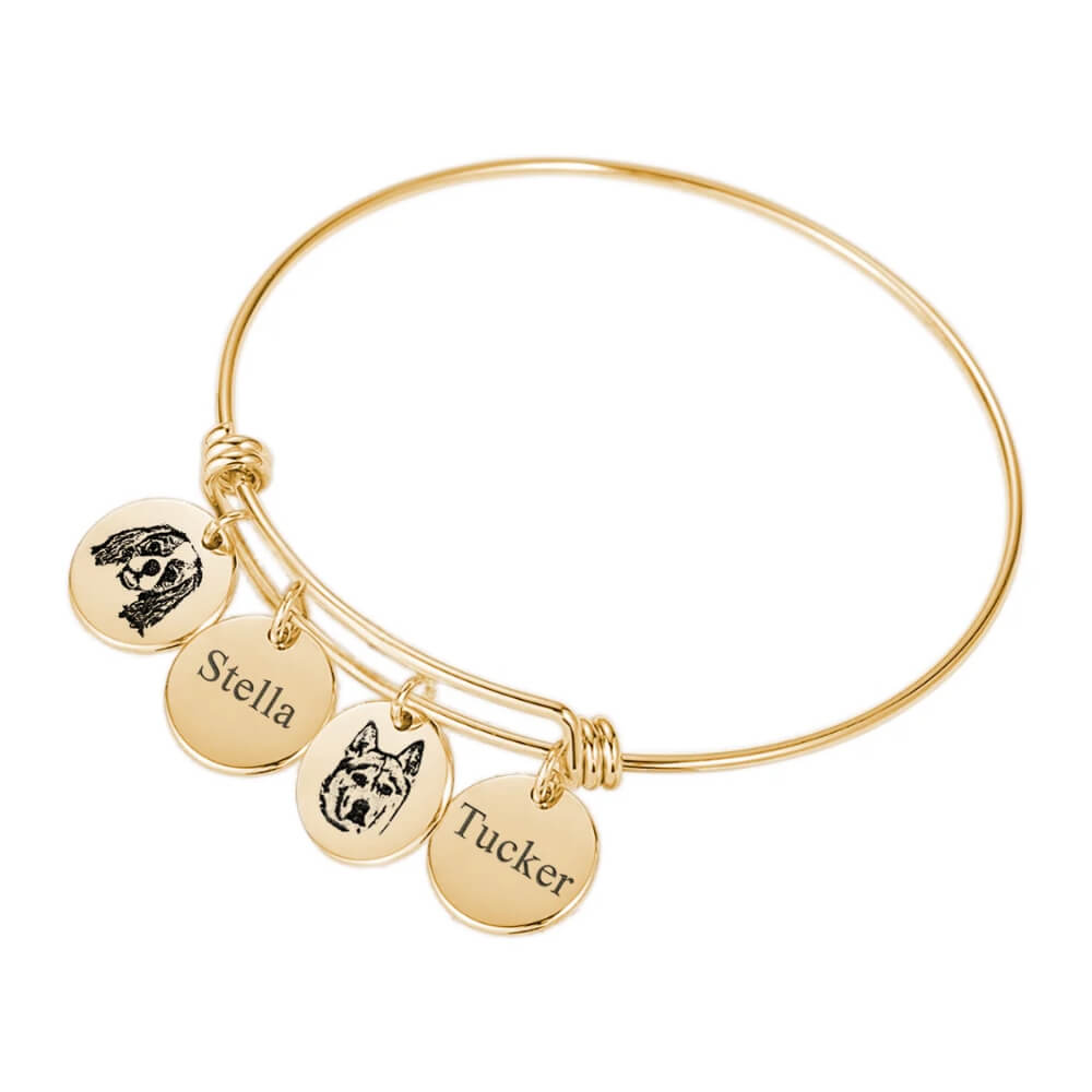 Personalized Pet Portrait Bangle - Image 2