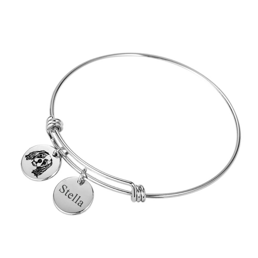 Personalized Pet Portrait Bangle - Image 3