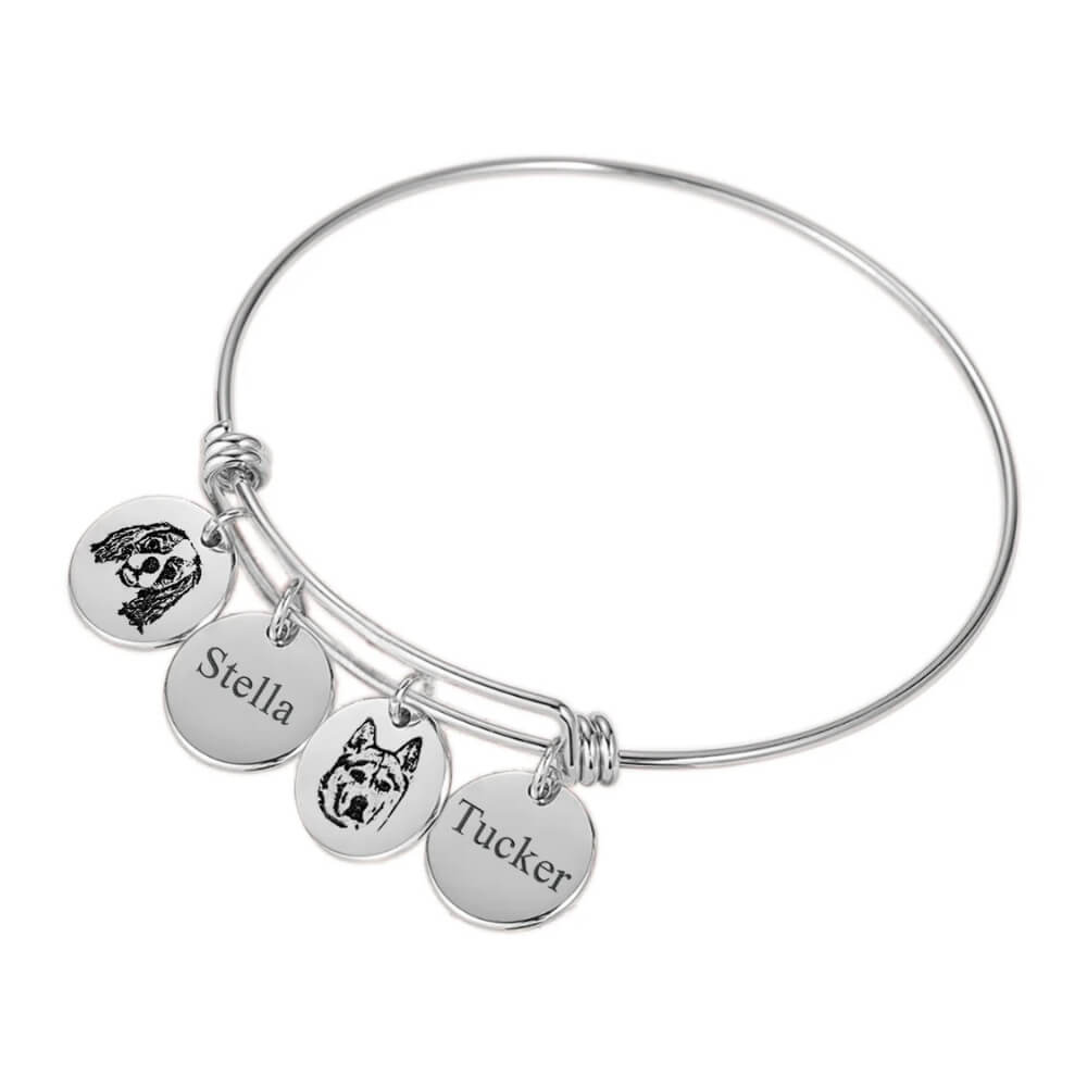 Personalized Pet Portrait Bangle - Image 4