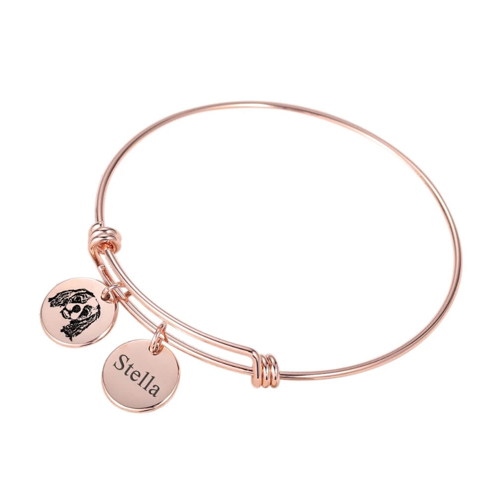 Personalized Pet Portrait Bangle - Image 5