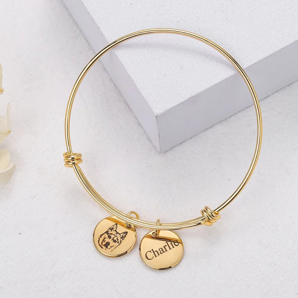 Personalized Pet Portrait Bangle - Image 8