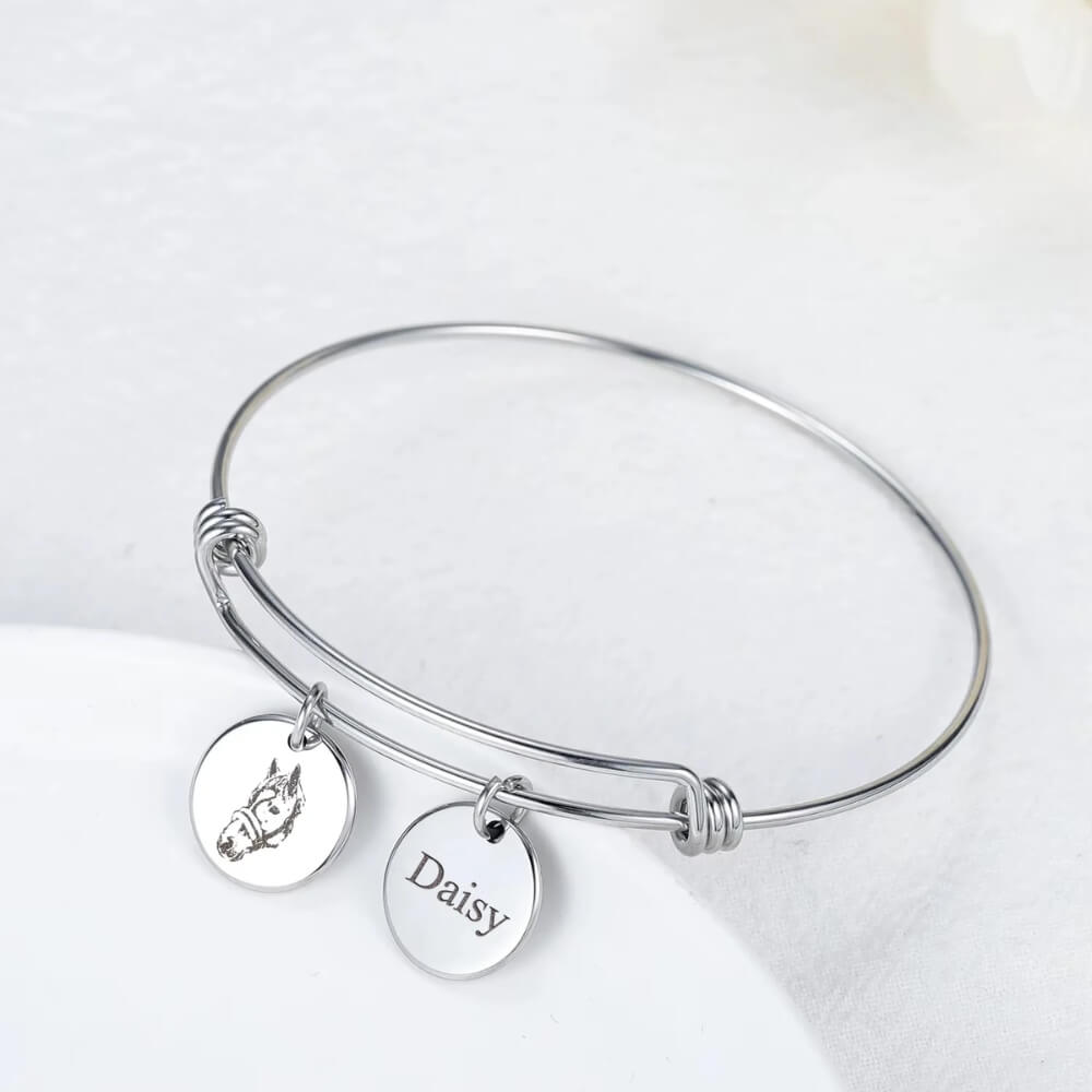 Personalized Pet Portrait Bangle - Image 10